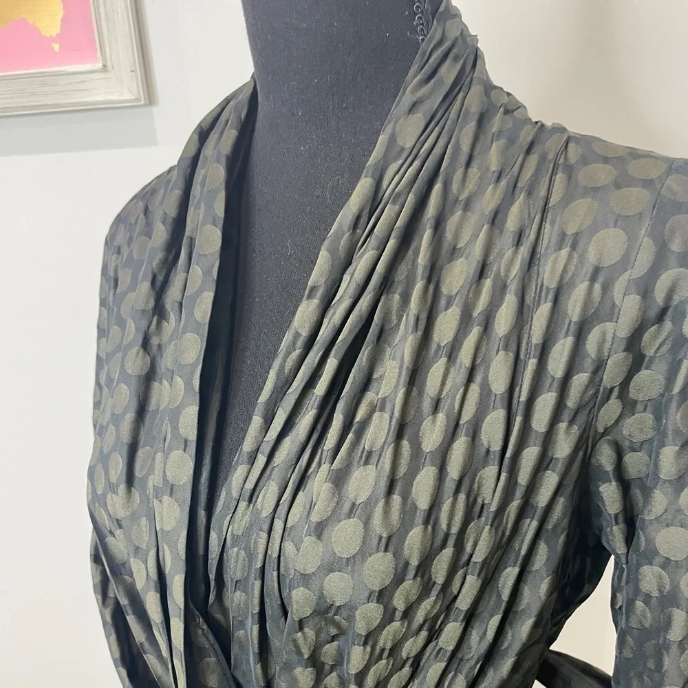Farinaz Taghavi Black Polka Dot Long Sleeve Blouse